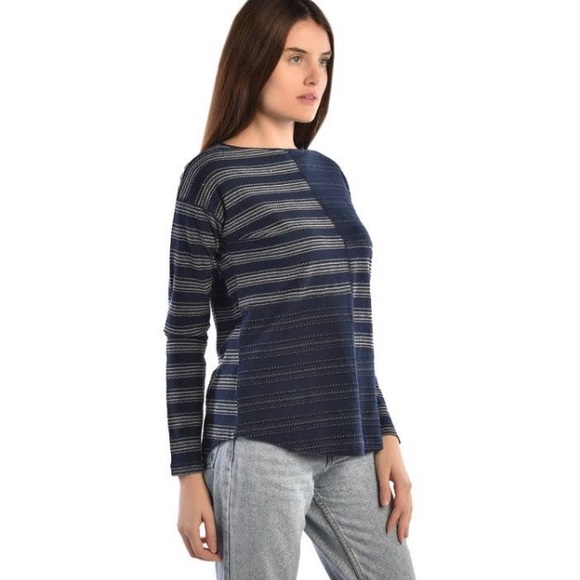 Chaps Cotton Boatneck Striped Long Sleeve Top, size 1X - Picture 2 of 13